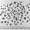 Small lead scatter-shot of various diameters, ranging from 2 to 4mm. There is no indication in documents or parallel finds from other Armada wrecks that this type of shot was used by the Spaniards in 1588, and these may well derive from later fowling activities.
