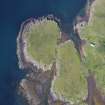 Aerial view of Drimnin boat-landing complex, showing the boathouse now roofed (2012).