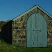 Drimnin boathouse facade, with repointed masonry, new doors and new roof, 2012.