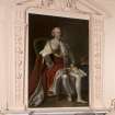 Interior.  Principal  floor, dining room, portrait of William, Earl of Dumfries by Hudson 1757