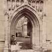 View of south doorway, Melrose Abbey.