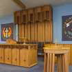 Interior. Sanctuary, view of communion table, seating and font