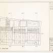 Provand's Lordship and 8 Macleod Street
Plan of roof showing proposed works
Titled: 'Roof structure as proposed  Restoration work to Provand's Lordship  Job No 869'  'Walter Ramsay FRIBA FRIAS  Chartered Architects, 11 Park Circus, Glasgow, G3 6AX'