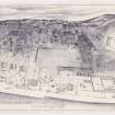 Drawing showing sketch of proposed housing development at 70- 80 Canongate, Edinburgh.