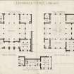 Plans of third, fourth and entresol floors.
Titled: 'Edinburgh Public Library', 'Bibliotheque'.