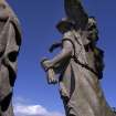 Detail of monumental statue of an angel at Rosebank Cemetery, Edinburgh.