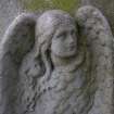 Detail of relief showing female angel, Dean Cemetery, Edinburgh.