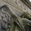 Detail of haut relief showing an angel looking towards the heavens, Glasgow Necropolis.