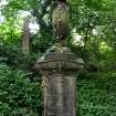 Headstone topped with urn in memory of Robert Harvey Hilliard, Newington Cemetery, Edinburgh.