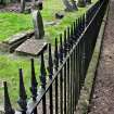 View of fencing which encloses Jewish section of Newington Cemetery, Edinburgh.