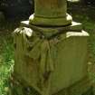 Detail of column base from gravestone, Newington Cemetery, Edinburgh.