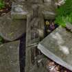 View of unidentified gravestone fragments, Newington Cemetery, Edinburgh.