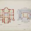 1st floor plan and roof plan
Survey by Geo. Gordon & Co. Architects, 6 Queensgate, Inverness ?1915