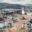 Postcard showing Scottish National Exhibition ground in 1908 from the east.