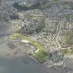 Oblique aerial view of Dalgety Bay Old harbour, taken from the NE.