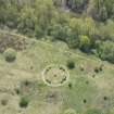 Oblique aerial view of Sighthill Park Stone Circle, looking to the S.