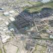 Oblique aerial view of the construction of the Glasgow Commonwealth games site, looking to the NE.