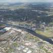 General oblique aerial view of the River Clyde centred on Meadowside Quay, looking to the N.