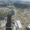 General oblique aerial view of the River Clyde centred on The Hydro, looking to the W.