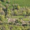 Oblique aerial view of Auchmacoy Country House walled garden, looking to the NNE.