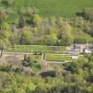 Oblique aerial view of Auchmacoy Country House walled garden, looking to the N.