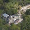 Oblique aerial view of Aberdeenshire Farming Museum, looking to the NNE.