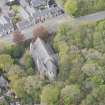 Oblique aerial view of St John's Church, looking to the W.