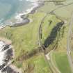 Oblique aerial view of Stonehaven Golf Course, looking to the SSW.