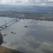 General oblique aerial view of the River Forth centred on the new  Forth Bridge crossing, looking to the SSE.