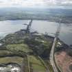 General oblique aerial view of the River Forth centred on the Forth Road Bridge, looking to the S.