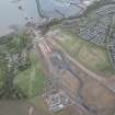 Oblique aerial view of the new Forth Bridge Crossing on the south bank to the west of Port Edgar, looking to the NE.