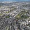 General oblique aerial view of central Edinburgh to Leith centred on Princes Street, looking to the NE.