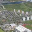 General oblique aerial view of Aberdeen Seaton Housing estate centred on the Regent Walk tower blocks, looking to the NE.