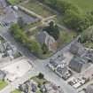 Oblique aerial view of Echt Parish Church, looking to the SE.