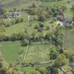 Oblique aerial view of Skene House walled garden, looking to the S.