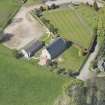 Oblique aerial view of Cluny Parish Church, looking to the NNW.