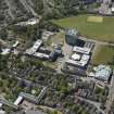 General oblique aerial view of Aberdeen University Campus centred on the Sir Duncan Rice Library with adjacent Science and Engineering Building, looking to the W.