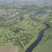 General oblique aerial view of Deeside Golf Course with adjacent Inchgarth reservoir and Aspire Golf Centre, looking to the NNE.