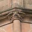 Detail of carved head on stair tower (Mark)