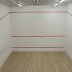 Interior. View from viewing corridor into squash court.