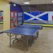 Interior. View into dance studio above ice rink.