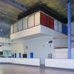 Interior. View looking up to cantilevered dance studio above north east corner of the ice rink.