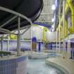 Interior view looking west across the extension to the swimming pool hall, Magnum Leisure Centre, Irvine.