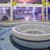 Interior view looking north from the pool extension back to the original swimming pool hall, Magnum Leisure Centre, Irvine.