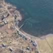 Oblique aerial view of Inveralligin and the fish trap, looking SE.