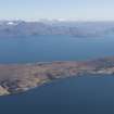General oblique aerial view of Scoraig and Rireavach with Loch Broom beyond and Coigach in the distance, looking ENE.