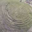 Oblique aerial view of Corsehope Rings, looking SE.