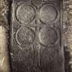 View of late medieval carved stone cross slab, from Kilchrenan Parish Churchyard, Lochawe.
Titled: '161. At Kilchrenan.'
PHOTOGRAPH ALBUM NO 186: J B MACKENZIE ALBUMS vol.1