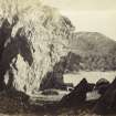 View of rock formation at Uragaig beach, Colonsay.
Titled: '16. Rocks at Urgaig. Colonsay.'
PHOTOGRAPH ALBUM NO 186: J B MACKENZIE ALBUMS vol.1