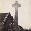 View of West side of high cross slab, known as 'Great Cross', at Oronsay Priory Church ruins, Oronsay.
Titled: '55. Cross at Oronsay.West Side.'
PHOTOGRAPH ALBUM NO 186: J B MACKENZIE ALBUMS vol.1